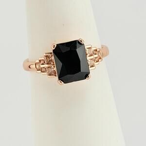 Bomb Party Ring Sz 10 "Pretty In Paradise" Black Onyx on Rose Gold RB54661